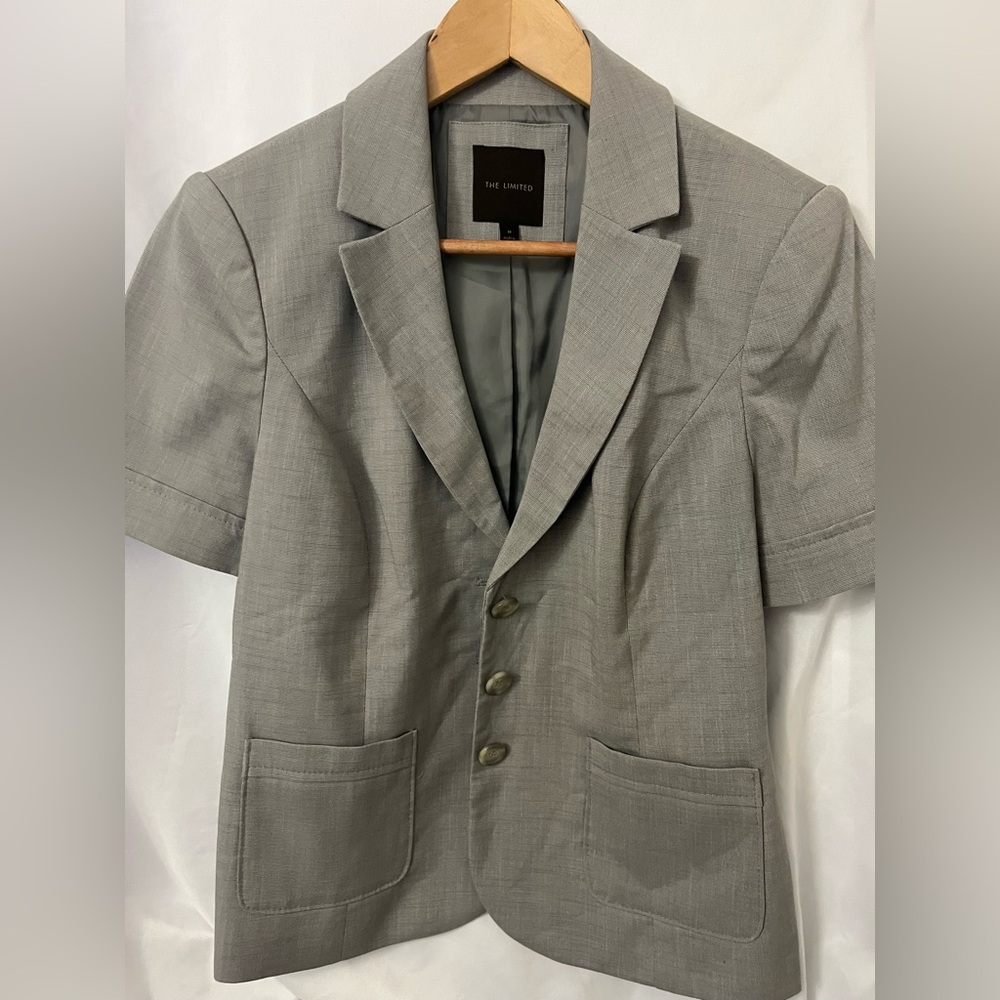 The Limited Light Gray Short Sleeve Blazer